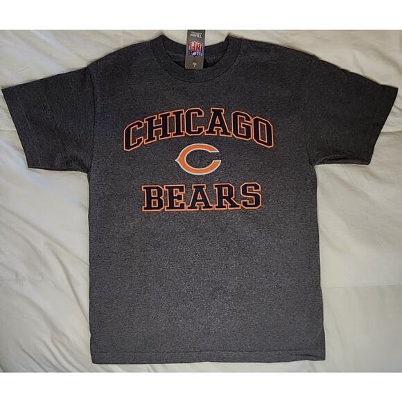Chicago Bears NFL Team Apparel Mens Medium Graphic Short Sleeve T-Shirt Gray NWT - Picture 1 of 8